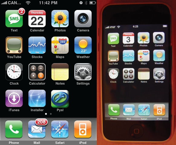 iPhone OS 1 home screen (2007)